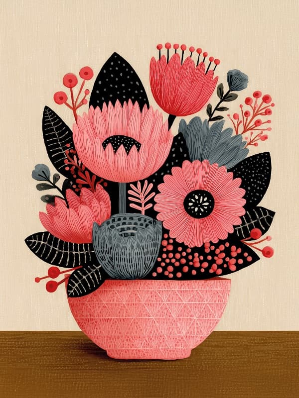 Modern Folk Floral Bouquet