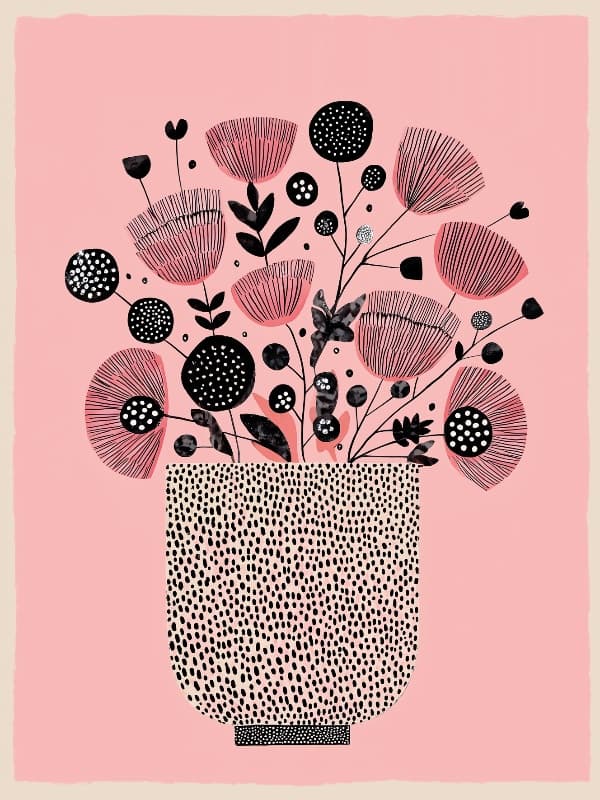 Blush and Ink Blooms